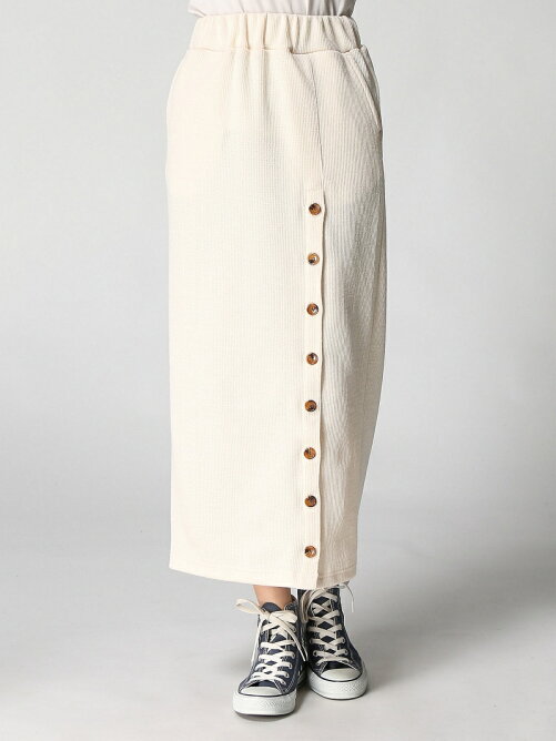 Wego Browny L リブボタンタイトスカート Rakuten Fashion 楽天ファッション 旧楽天ブランドアベニュー Q