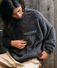 【SALE／21%OFF】KAVU KAVU×FREAK'S STORE / 別注 ナイロン切り替え シャギーフリース クルーネックプルオーバー / ヘムコード 【限定展開】 25AW フリークスストア トップス その他のトップス ネイビー グレー ブラック ベージュ【送料無料】