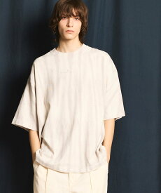 MAISON SPECIAL Uneven Dyeing Logo Embroidery Prime-Over Crew Neck T-shirt メゾンスペシャル トップス カットソー・Tシャツ ブラック ブルー レッド【送料無料】