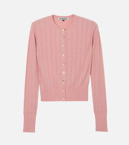 �ySALE�^50%OFF�zLE CIEL BLEU ���u�h�A�C���b�g�J�[�f�B�K�� / Ribbed Eyelet Cardigan ���V�F���u���[ �g�b�v�X �J�[�f�B�K�� �s���N �u���b�N�y���������z