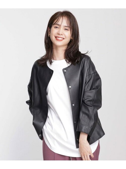 Nano Universe シープレザーノーカラージャケット Rakuten Fashion 楽天ファッション 旧楽天ブランドアベニュー Bf3537