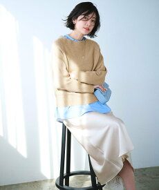 【SALE／37%OFF】UNFILO 【新色・新サイズ登場!】サテン ナロースカート アンフィーロ スカート ロング・マキシスカート ベージュ ネイビー ブルー ブラック【送料無料】