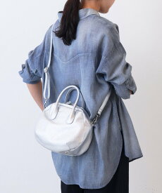 BEARDSLEY 《完売カラー追加検討中》ラウンドミニボストンバック ビアズリー バッグ トートバッグ シルバー ブラック【送料無料】