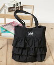 【SALE／30%OFF】Lee Lee リー トートバッグ レディース フリル キャンバス デニム ロゴ 刺繍 サロンハミュー バッグ トートバッグ シルバー ホワイト ブラック ブルー【送料無料】