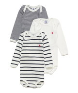 PETIT BATEAU 長袖ボディ3枚組 プチバトー マタニティウェア・ベビー用品 ロンパース・カバーオール【送…