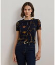 【SALE／50%OFF】LAUREN RALPH LAUREN プリント コットンブレンド ショートスリーブ セーター ラルフローレン トップ…