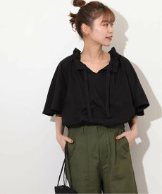 JOURNAL STANDARD relume 《WEB限定追加2》フリルリボンTシャツ ジャーナル スタンダード レリューム トップス カットソー・Tシャツ ブラック ホワイト【送料無料】