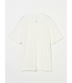 【SALE／50%OFF】three dots Men's souffle cotton half zip スリードッツ トップス カットソー・Tシャツ ホワイト ブラック グリーン【送料無料】