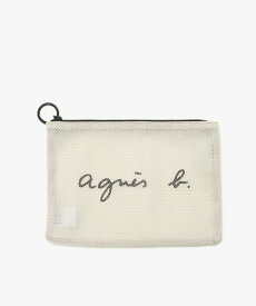agnes b. VOYAGE ロゴ ナイロン ミディアム ポーチ ZAH03-01 アニエスベー 財布・ポーチ・ケース ポーチ ホワイト【送料無料】