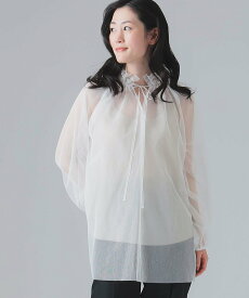【SALE／60%OFF】EFFE BEAMS コットン チュール ブラウス ビームス アウトレット トップス シャツ・ブラウス ホワイト【送料無料】