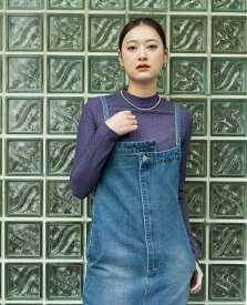 【SALE／50%OFF】YEVS デニムジャンバースカート イーブス ワンピース・ドレス ジャンパースカート ブルー ブラック