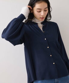 【SALE／30%OFF】VIS 【WEB限定】サイドプリーツブラウス ビス トップス シャツ・ブラウス ネイビー グレー ホワイト