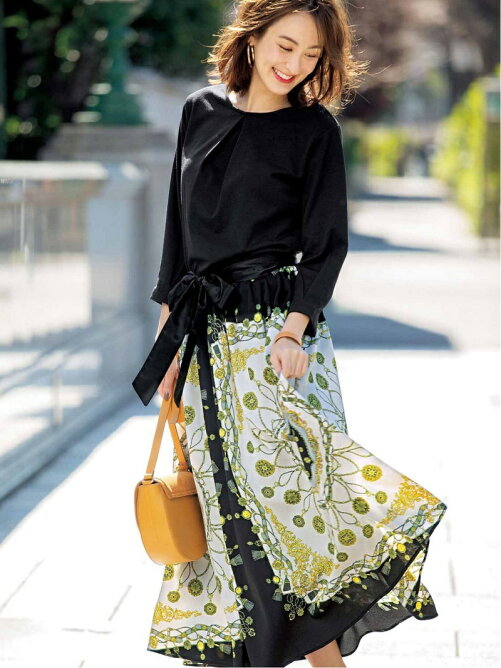 Ranan パネル柄ドッキングロングワンピース Rakuten Fashion 楽天ファッション 旧楽天ブランドアベニュー T