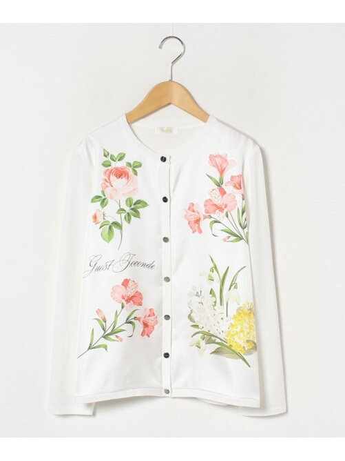 Guest Joconde Arina フラワープリント布帛使い ニットカーディガン Rakuten Fashion 楽天ファッション 旧楽天ブランドアベニュー Ar4541