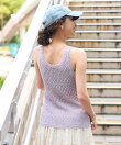 透かし編み ニットタンクトップ/サマーニット