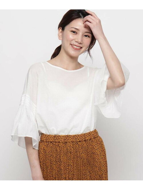 World Online Store テレワーク 手洗い可 刺しゅう7分袖ベルスリーブブラウス Rakuten Fashion 楽天ファッション 旧楽天ブランドアベニュー Be0542