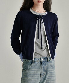 Fano Studios レースニットカーディガン FQ24S160 Fano Studios チュクラ トップス カーディガン ネイビー【送料無料】