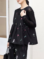 Doux Belle 花柄キャミビスチェ ドゥー・ベル トップス その他のトップス ホワイト ブラック【送料無料】