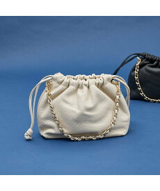 collex 【WEB限定】【AULENTTI/オウレンティ】2WAY巾着チェーンハンドルバッ コレックス バッグ ショルダーバッグ ブラック ベージュ【送料無料】