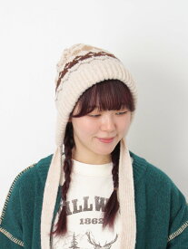 Samansa Mos2 【消臭効果】ジャガードニット帽 サマンサモスモス 帽子 ハット ブラウン ベージュ【送料無料】