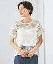 【SALE／30%OFF】ANAYI 和紙ビッグメッシュショートプルオーバー アナイ トップス ニット ホワイト ブラック【送料無料】