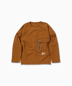 and wander CORDURA typewriter LS pullover (W) �A���h�����_�[ �g�b�v�X �V���c�E�u���E�X �u���b�N �u���E�� �z���C�g�y���������z