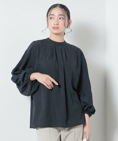 BEAMS HEART WOMEN BEAMS HEART / 袖ケシプリーツ ブラウス 24SS ビームス ハート トップス シャツ・ブラウス ネイビー ホワイト ベージュ【送料無料】