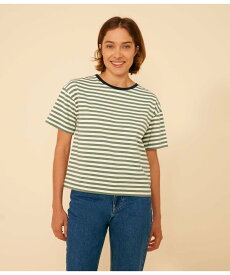 PETIT BATEAU ボクシーボーダー半袖Tシャツ プチバトー トップス カットソー・Tシャツ【送料無料】