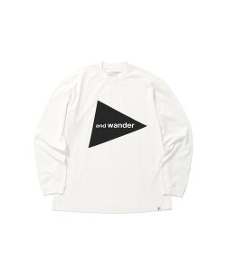 and wander and wander logo LS T �A���h�����_�[ �g�b�v�X �J�b�g�\�[�ET�V���c �u���b�N �p�[�v�� �J�[�L�O���[�� �z���C�g�y���������z