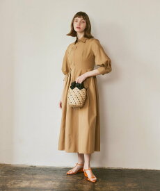 LOULOU WILLOUGHBY 【LOULOU WILLOUGHBY】タックパフシャツワンピース アルアバイル ワンピース・ドレス シャツワンピース ベージュ ネイビー【送料無料】