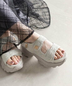 【SALE／20%OFF】RANDA モノグラムパーツキルティングスポーツサンダル ランダ シューズ・靴 サンダル グレー ブラック ホワイト ベージュ【送料無料】