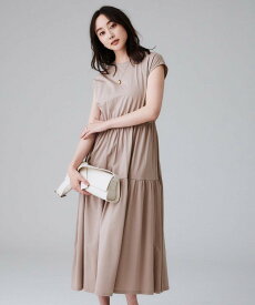 【SALE／50%OFF】UNTITLED 【ティアード/洗える】コットンロングワンピース アンタイトル ワンピース・ドレス その他のワンピース・ドレス ブラック ピンク ブラウン【送料無料】