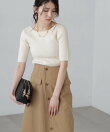 <洗える>マシンウォッシャブル前後2WAY5分袖ニット