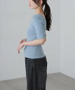 <洗える>マシンウォッシャブル前後2WAY5分袖ニット