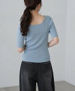 <洗える>マシンウォッシャブル前後2WAY5分袖ニット