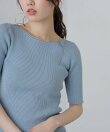 <洗える>マシンウォッシャブル前後2WAY5分袖ニット