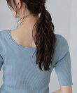 <洗える>マシンウォッシャブル前後2WAY5分袖ニット