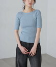 <洗える>マシンウォッシャブル前後2WAY5分袖ニット