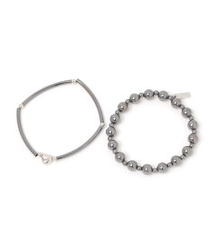 niko and ... ボールハート2連ブレスレット ニコアンド アクセサリー・腕時計 ブレスレット・バングル ブラック グレー ピンク
