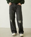 DOUBLE KNEE DISTRESSED DENIM PANTS