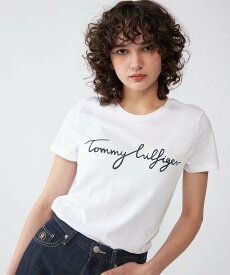 TOMMY HILFIGER 【Oggi掲載】ロゴクルーネックTシャツ トミーヒルフィガー トップス カットソー・Tシャツ ネイビー ブラック ホワイト【送料無料】