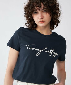 TOMMY HILFIGER 【Oggi掲載】ロゴクルーネックTシャツ トミーヒルフィガー トップス カットソー・Tシャツ ネイビー ブラック ホワイト【送料無料】