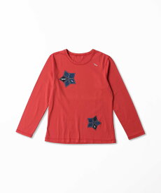 【SALE／50%OFF】Mademoiselle NON NON グレイス天竺 クルーネックTシャツ【デニムアップリケ】 マドモアゼルノンノン トップス カットソー・Tシャツ【送料無料】