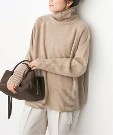 Spick & Span 《WEB限定カラー有り》ウールカシミヤ ラグランタートルニット スピックアンドスパン トップス ニット ネイビー オレンジ ベージュ ブラック グレー イエロー【送料無料】