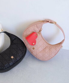 【SALE／30%OFF】VIS ハートチャーム付き2WAYキルトバッグ ビス バッグ ハンドバッグ ブラック ホワイト ピンク【送料無料】