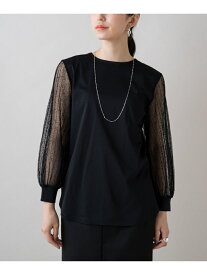 【SALE／70%OFF】PAL GROUP OUTLET 【Loungedress】プリーツレースカットソー パル グループ アウトレット カットソー カットソーその他 ブラック【送料無料】