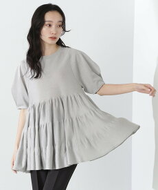 NATURAL BEAUTY BASIC シアーフレアチュニックニット ナチュラルビューティベーシック トップス ニット シルバー ブラック ホワイト【送料無料】