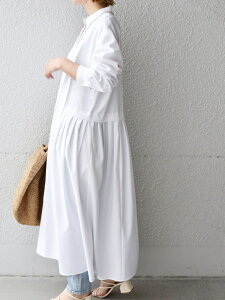 SHIPS WOMEN 【WEB限定】タック切替ワンピース◆ シップス ワンピース シャツワンピース グリーン ブルー ネイビー【送料無料】