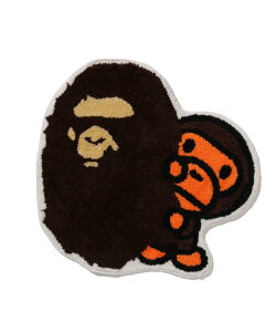 A BATHING APE APE HEAD & BABY MILO RUG MAT �A �x�C�V���O �G�C�v �C���e���A�E�����G�� �J�[�y�b�g�E���O�E�}�b�g �u���E���y���������z