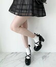 厚底キラキラダブルストラップパンプス